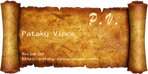 Pataky Vince névjegykártya